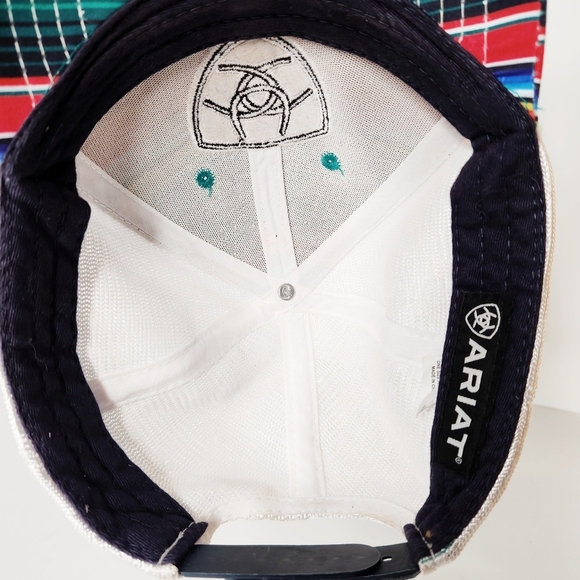 Ariat Serape Stripe Center Sheild Mesh Snap Back Trucker Hat Cap Adjusta… - Picture 5 of 8
